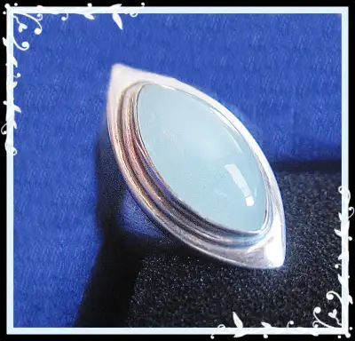 A superb and substantial ring in sterling silver with a translucent Aquamarine. A Gemstone Statement...
