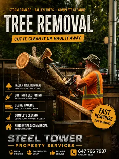 STORM TREE REMOVAL – CUT, CLEANUP & HAUL AWAY, View more