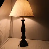 Large vintage wooden table lamp, cottage/farmhouse deco for sale