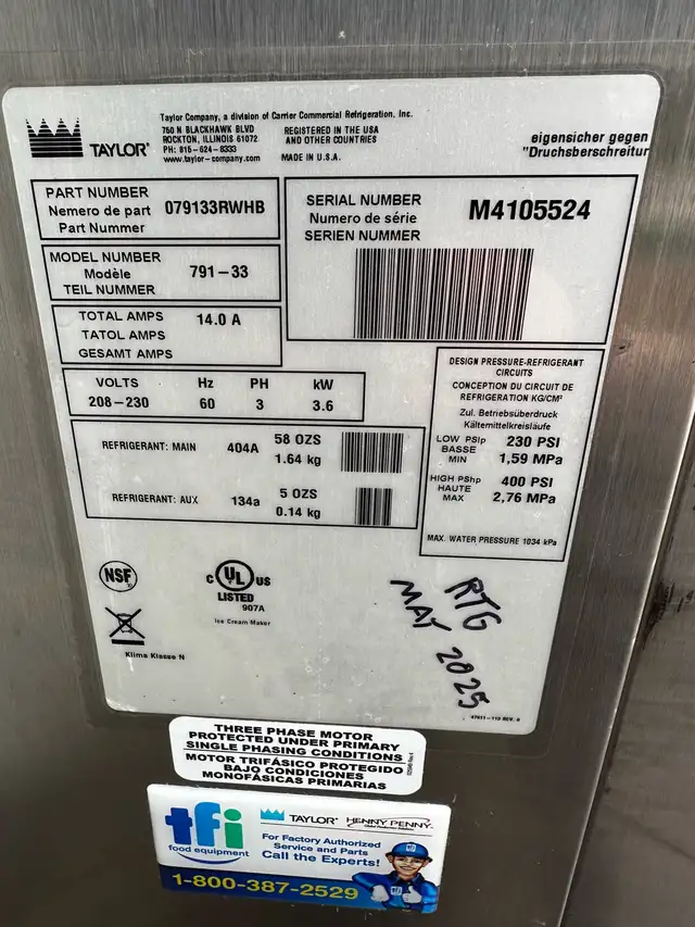Taylor 791-33 soft serve ice cream machine  in Other in City of Toronto - Image 4