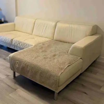 White leather sectional, View more