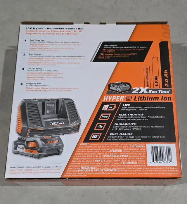 Ridgid 18V battery & charger kit BNIB in Power Tools in Ottawa - Image 3