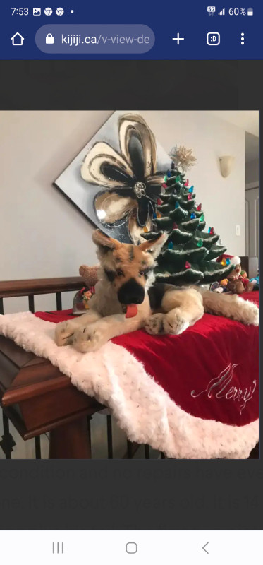 Steiff German Shepherd Arco Dog Lying Mohair Plush From Germany in Arts & Collectibles in Windsor Region