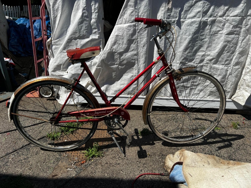 196364 Red vintage 3 speed cruiser bike CCM Imperial Mark IV