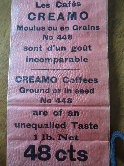 Café Creamo Coffee 1940s Ad Pub Sac Papier Paper Bag, View more