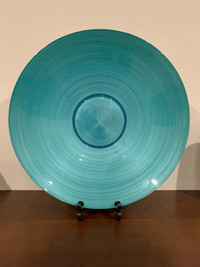 Decorative blue glass bowl