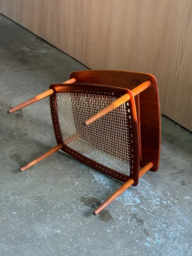 1950s Solid Teak & Cane Coffee  End Table by Peter Hvidt in Other Tables in Victoria - Image 9