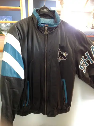 Vintage Starter San Jose Sharks Leather Jacket, View more