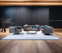Tufting design Grey Velvet Sofa With Gold Legs refined living 