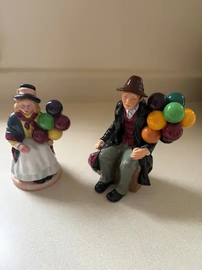 Royal Doulton balloon seller girl and sell man, View more