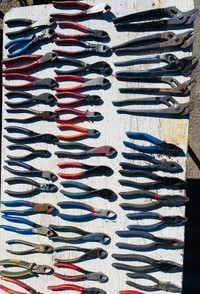 Pliers, side cutters, channel locks 