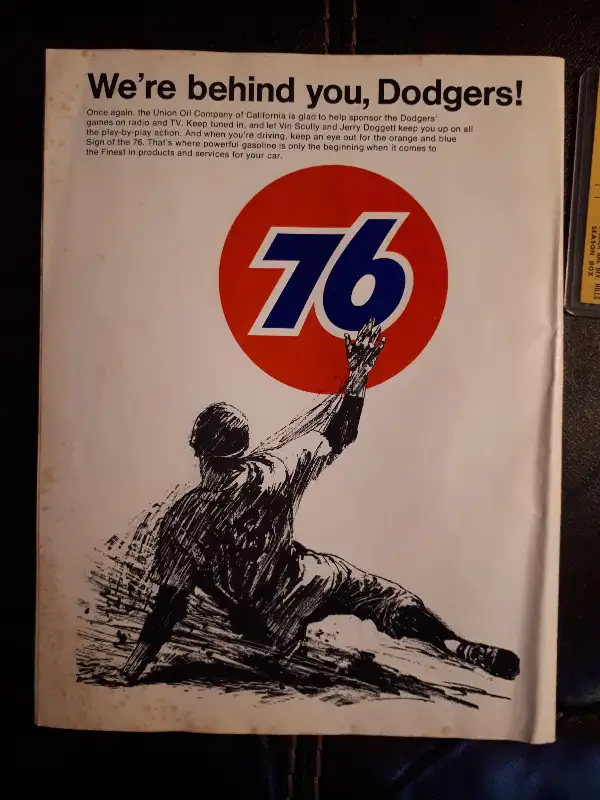 LA Dodgers 1968 program vs SF + Dodgers vs Phillies ticket stub65048397157250122