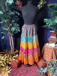 Handmade Rainbow Twirling Fairy Tiered Skirt size medium to larg