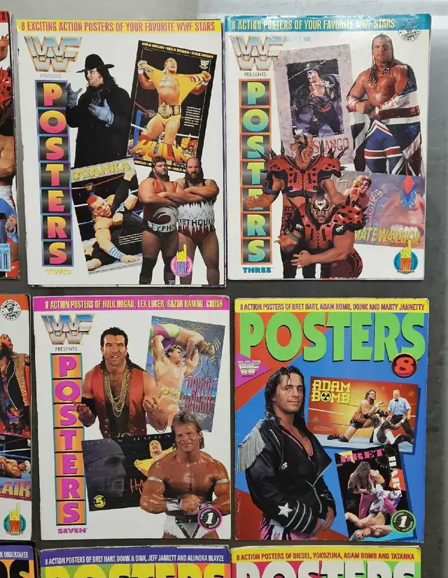 VINTAGE 1990S WWF PRESENTS WRESTLING  POSTERS MAGAZINE SETS WWE in Arts & Collectibles in Oakville / Halton Region - Image 4