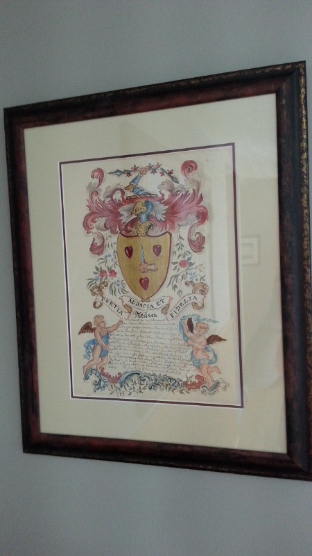 THE NEILSON FAMILY COAT OF ARMS - EARLY -  HAND DRAWN in Arts & Collectibles in Bedford - Image 2