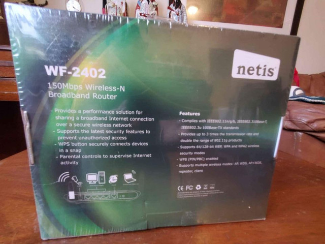 Wi-Fi router New sealed Netis WF-2402 dans Réseaux  à Ville de Montréal - Image 2