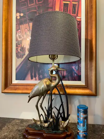 Wildwood Brass Heron / Crane Table Lamp – 30” Tall, View more