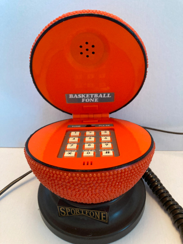Vintage Basketball Phone Telephone Landline 80s Non-Working in Arts & Collectibles in Edmonton