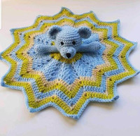 Baby Bear Lovey Blanket, handmade, crochet, security blankie