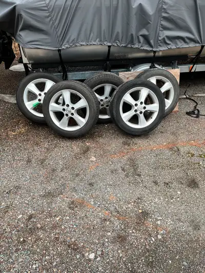 5 aluminum rims & all season tires bolt pattern 114.8 ( Toyota Camry ) 215/55/R17 Please text only!...
