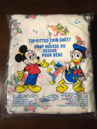 Adorable Brand New Vintage Disney Top Fitted Crib Sheet 