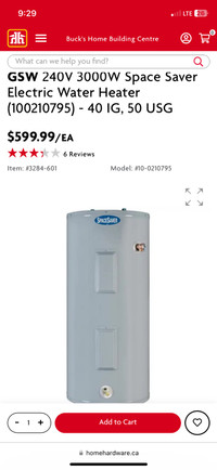**New 40g Hot Water Heater** New In Box