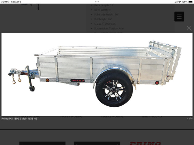 2023 Primo 5x10 utility trailer in Cargo & Utility Trailers in Saint John - Image 4