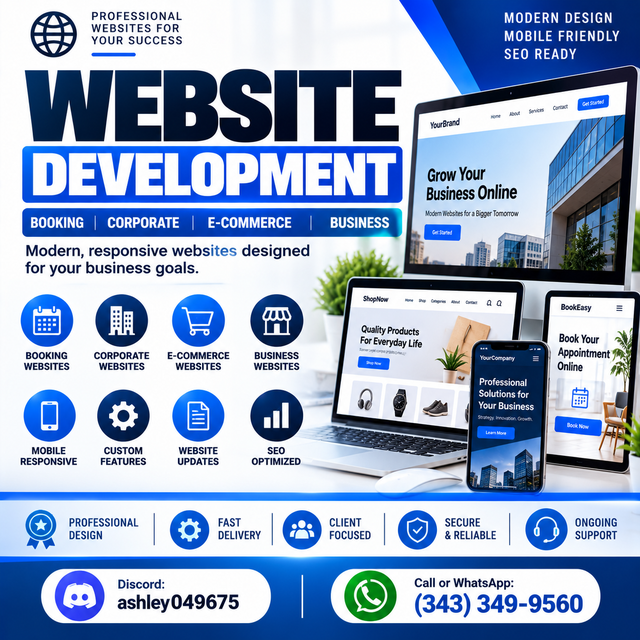 WEBSITE DEVELOPMENT BOOKING, CORPORATE, E-COMMERCE, BUSINESS