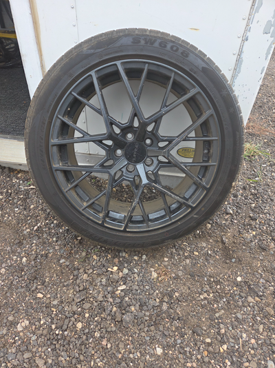 Set of four 245/45 r19 winter tires mounted on Ruffino Inception Gloss Black wheels. Used one season...