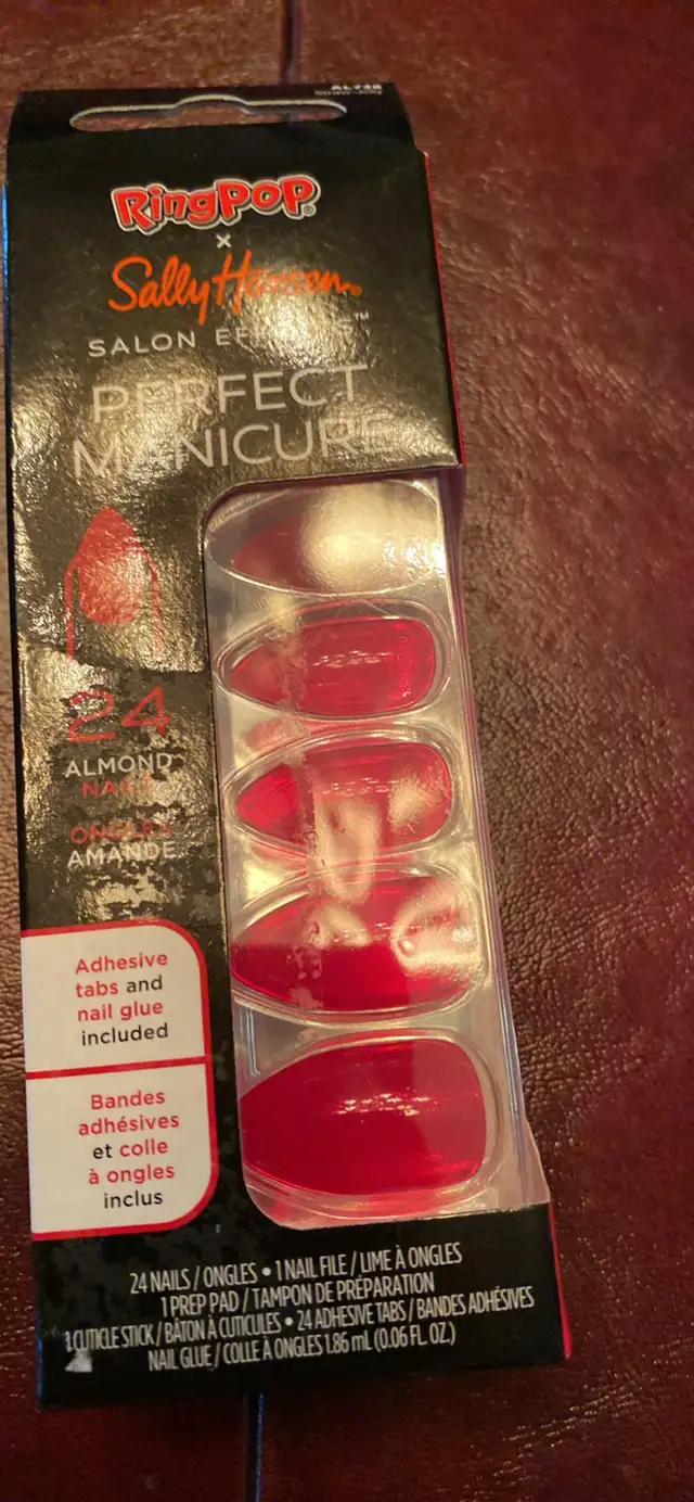 New  Sally Hansen almond shaped glue on / adhesive nails in Hardware, Nails & Screws in Edmonton - Image 2