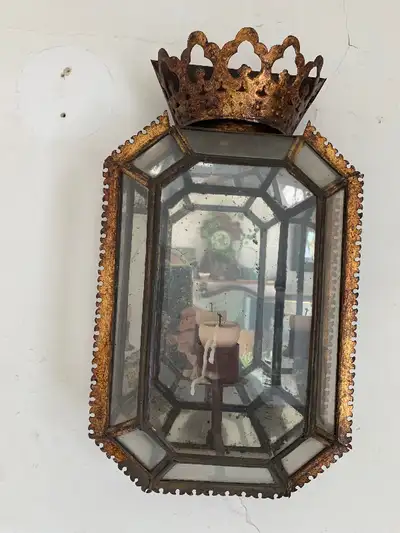 Vintage reflector candle wall sconce, View more