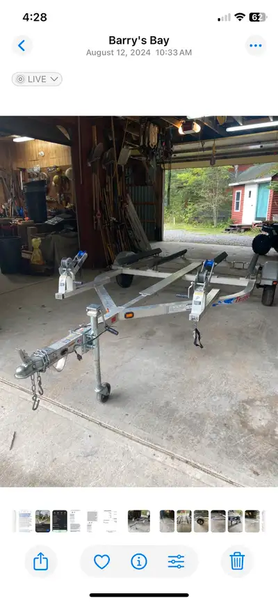 Triton Elite All Aluminum Trailer , overall length 15’-5” and width 8’-5” . Original owner with plat...