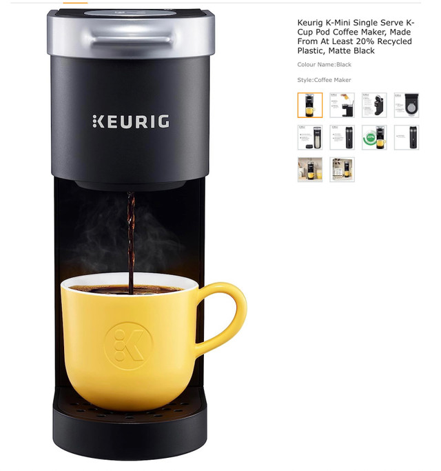 KEURIG K-Mini Single Serve K-Cup Pod Coffee Maker Black New in Coffee Makers in Oakville / Halton Region