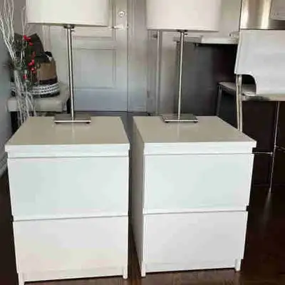 IKEA Malm Night Table Set with Lamp Set, View more