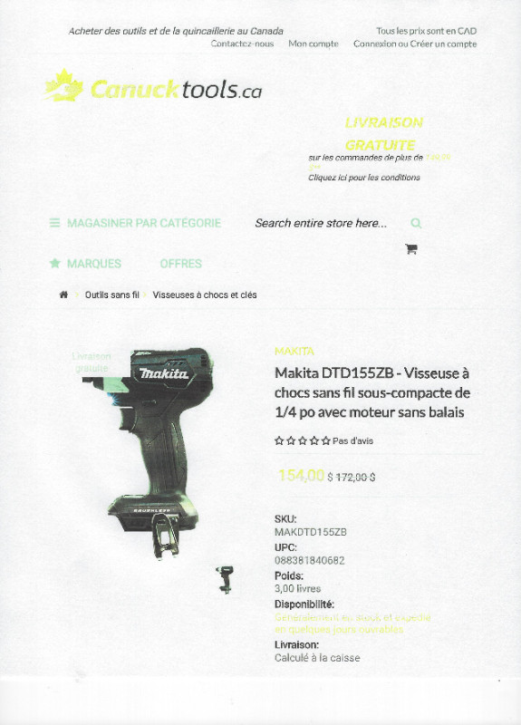 Makita impact drill dans Outils électriques  à Laval/Rive Nord - Image 3