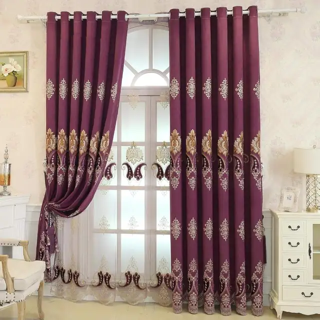 New Curtain Set (4 Pieces) (Purple)