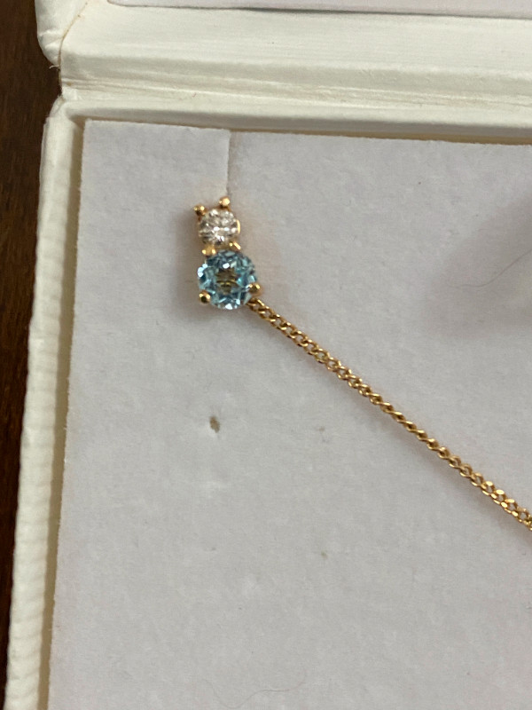 Diamond Aquamarine Earrings, Pendant, Ring and Bracelet in Jewellery & Watches in Kitchener / Waterloo - Image 4