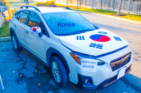 Korea, car hood cover, flags, World Cup 2022, soccer fan, flags