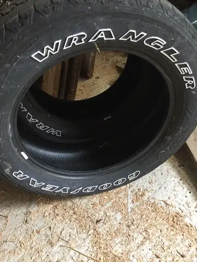 For sale 4 white letter 20 inch good year wrangler tires. Great for the rest of the summer. Asking $...