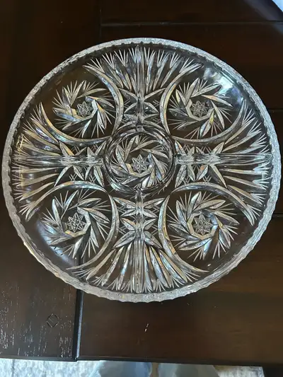 VTG Bohemian Crystal Relish Dish , View more