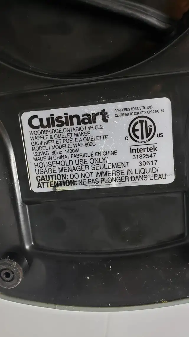 Cuisinart Waffle and Omlette maker - rare combo543429111243745286