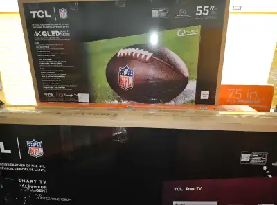QLED TV ON SALE! 55" TCL QLED 4K WITH GOOGLE TV SMART TV!, View more