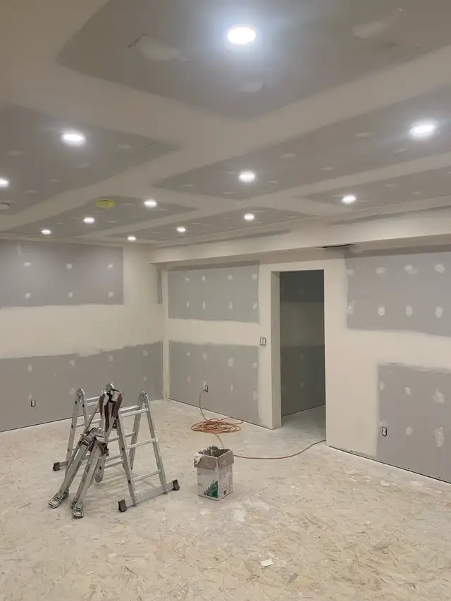 Drywall & Taper (taping), steel studs framing T-bar ceiling