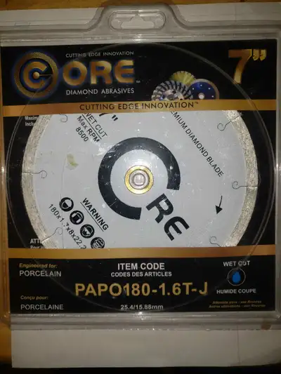 Core 7" Diamond Blade, View more