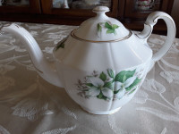 FINE BONE CHINA TEAPOT - TRILLIUM - ROYAL ADDERLEY