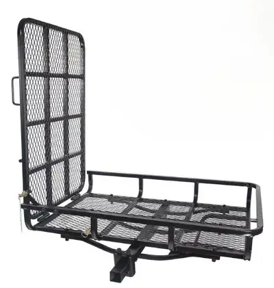 Brand new hitch mount cargo carrier with ramp, 500 lb capacity, for 2” hitch receiver CL III or IV....