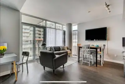 Renting condo apartment downtown Toronto One bedroom large fully furnished weekly or daily rental or...