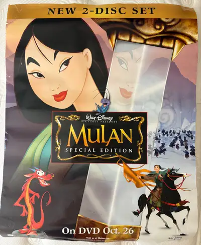 Authentic original Video/DVD Ad movie poster of MULAN (Special Edition Video) starring Eddie Murphy,...