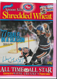Wayne Gretzky's Greatest Moments Cereal Box Panels (5 different)