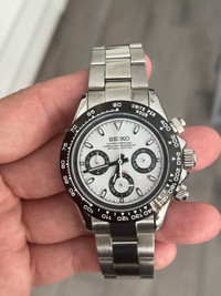 Seiko mod custom panda Daytona chronograph watch 